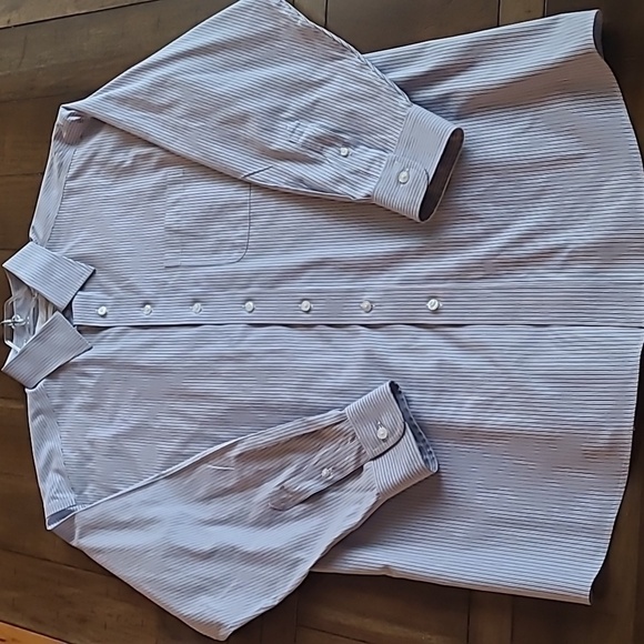 Gold Label Roundtree & Yorke Non-Iron Easy Wash Striped Dress Shirt 16/33 - Picture 1 of 5